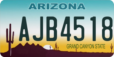 AZ license plate AJB4518