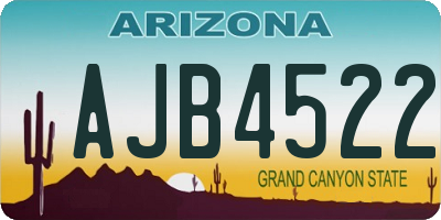 AZ license plate AJB4522