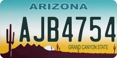 AZ license plate AJB4754