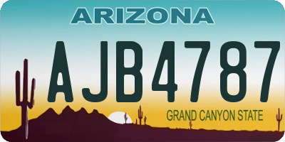 AZ license plate AJB4787