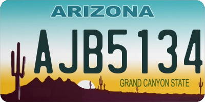 AZ license plate AJB5134