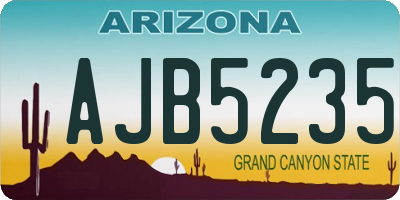 AZ license plate AJB5235