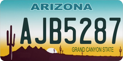 AZ license plate AJB5287