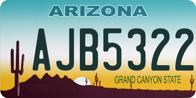 AZ license plate AJB5322