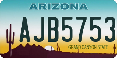 AZ license plate AJB5753