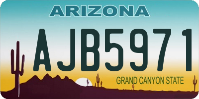 AZ license plate AJB5971