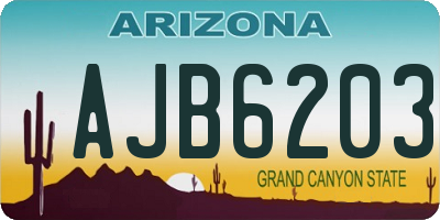 AZ license plate AJB6203