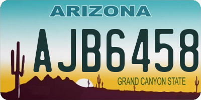 AZ license plate AJB6458