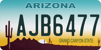 AZ license plate AJB6477