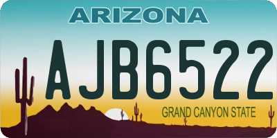 AZ license plate AJB6522
