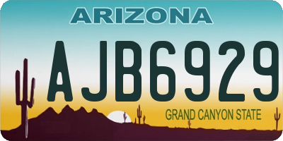 AZ license plate AJB6929