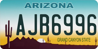 AZ license plate AJB6996