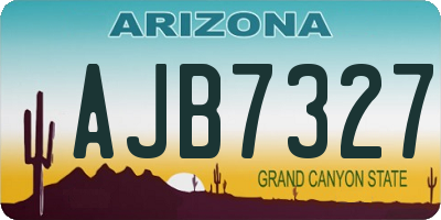 AZ license plate AJB7327