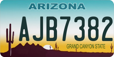 AZ license plate AJB7382