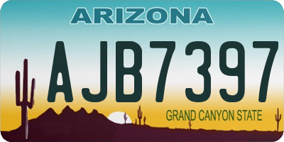 AZ license plate AJB7397