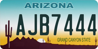 AZ license plate AJB7444