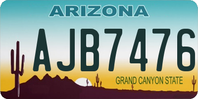 AZ license plate AJB7476