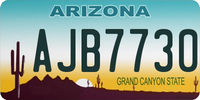 AZ license plate AJB7730