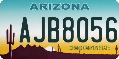 AZ license plate AJB8056