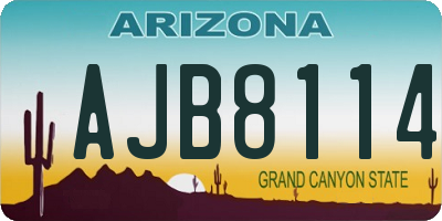 AZ license plate AJB8114