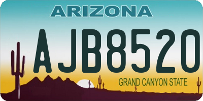 AZ license plate AJB8520