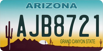 AZ license plate AJB8721