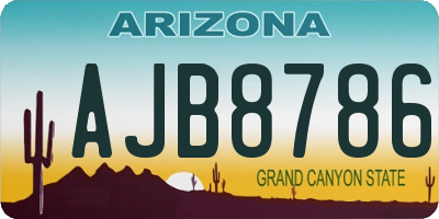 AZ license plate AJB8786