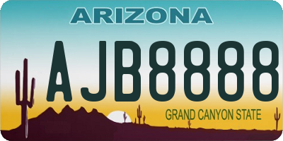 AZ license plate AJB8888