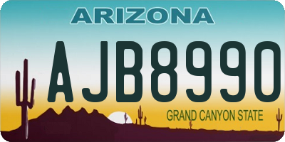 AZ license plate AJB8990