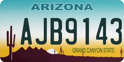 AZ license plate AJB9143