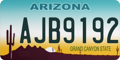 AZ license plate AJB9192