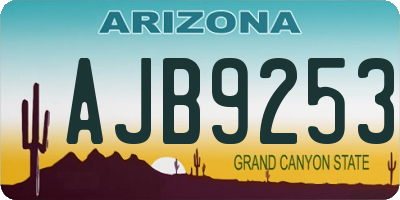 AZ license plate AJB9253