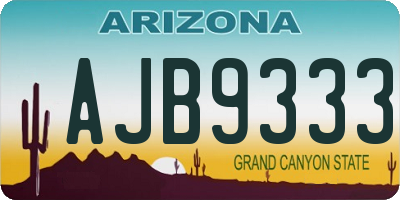 AZ license plate AJB9333