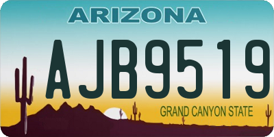 AZ license plate AJB9519