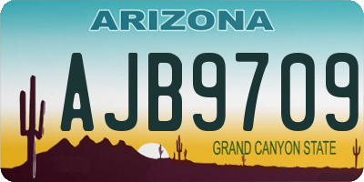 AZ license plate AJB9709