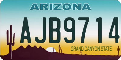 AZ license plate AJB9714