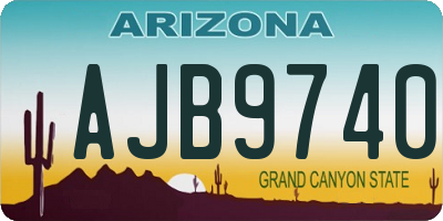 AZ license plate AJB9740