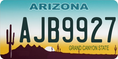 AZ license plate AJB9927