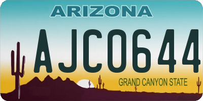 AZ license plate AJC0644