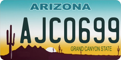 AZ license plate AJC0699