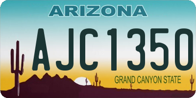 AZ license plate AJC1350