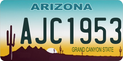 AZ license plate AJC1953