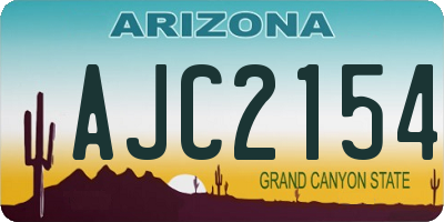 AZ license plate AJC2154