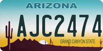 AZ license plate AJC2474