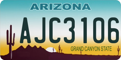 AZ license plate AJC3106