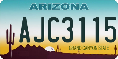 AZ license plate AJC3115