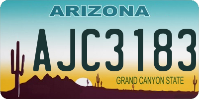 AZ license plate AJC3183