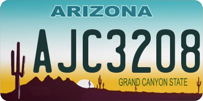 AZ license plate AJC3208