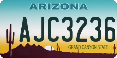 AZ license plate AJC3236