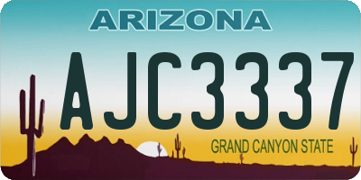 AZ license plate AJC3337